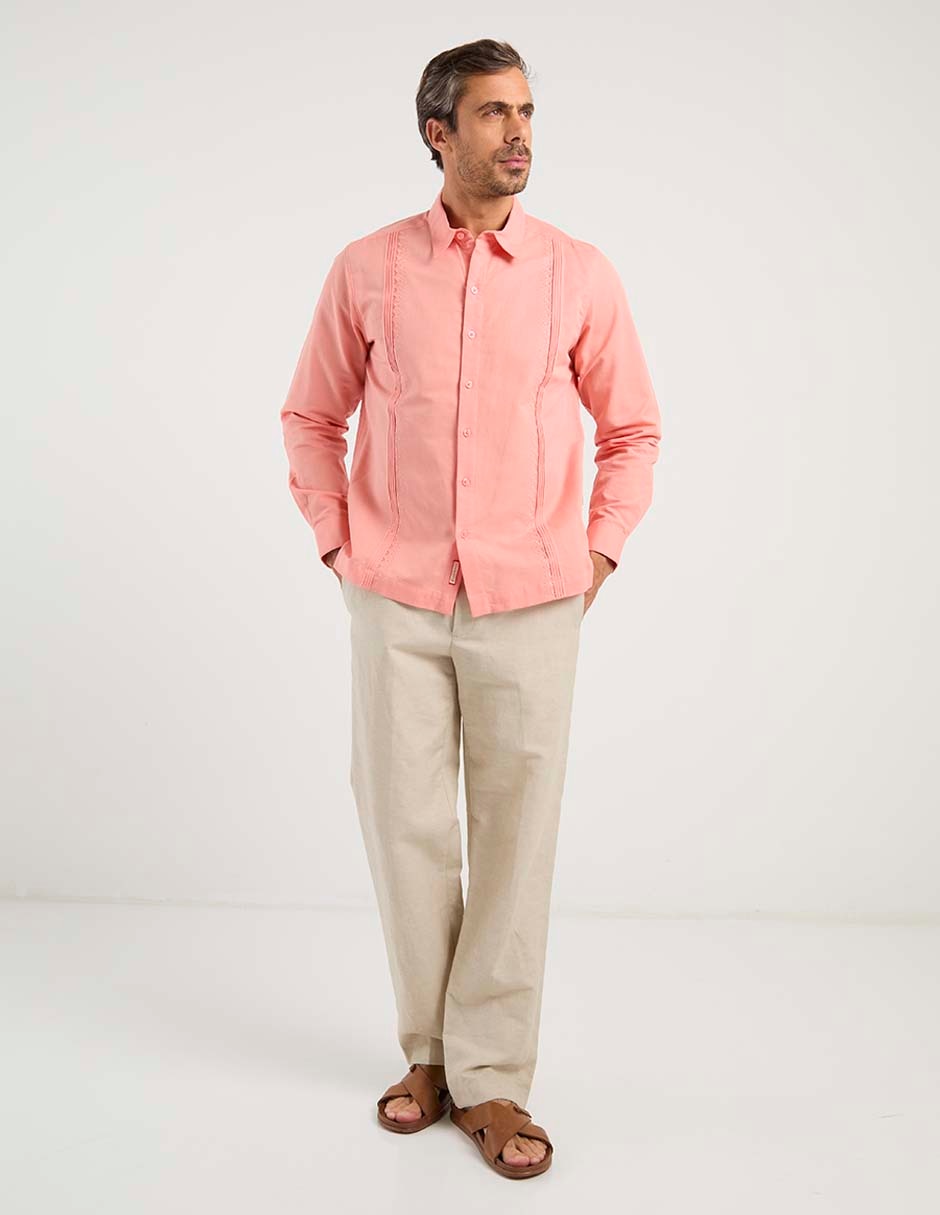 Guayabera manga larga para hombre 3
