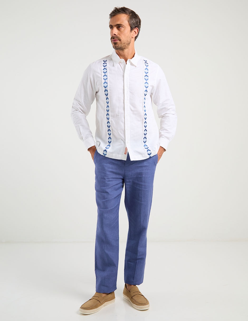 Guayabera manga larga para hombre 3