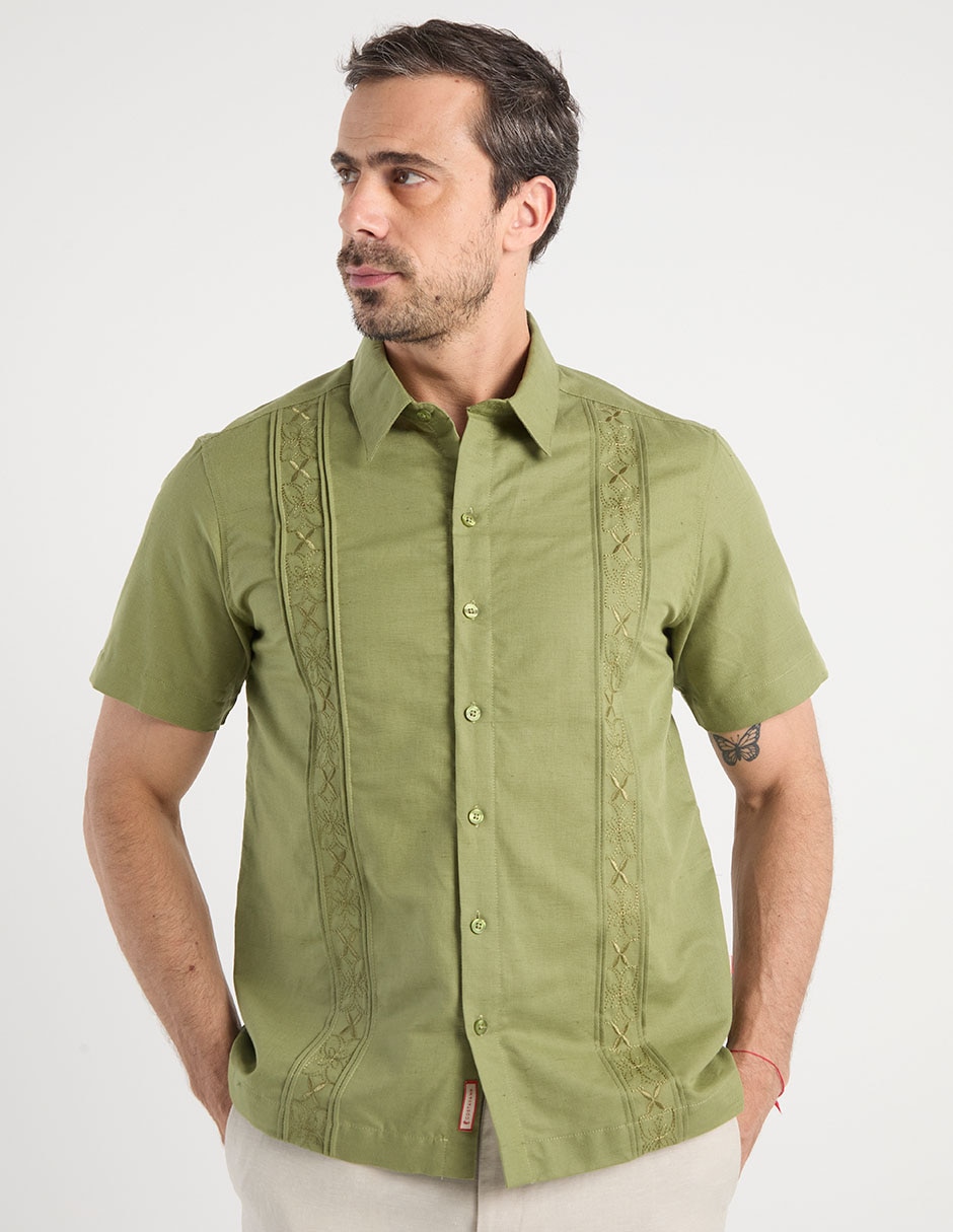 Guayabera manga corta para hombre