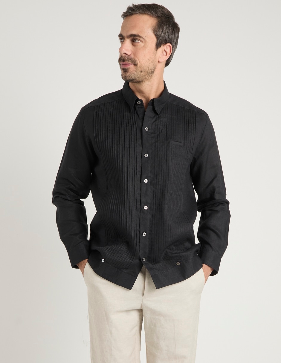 Guayabera manga larga para hombre 2