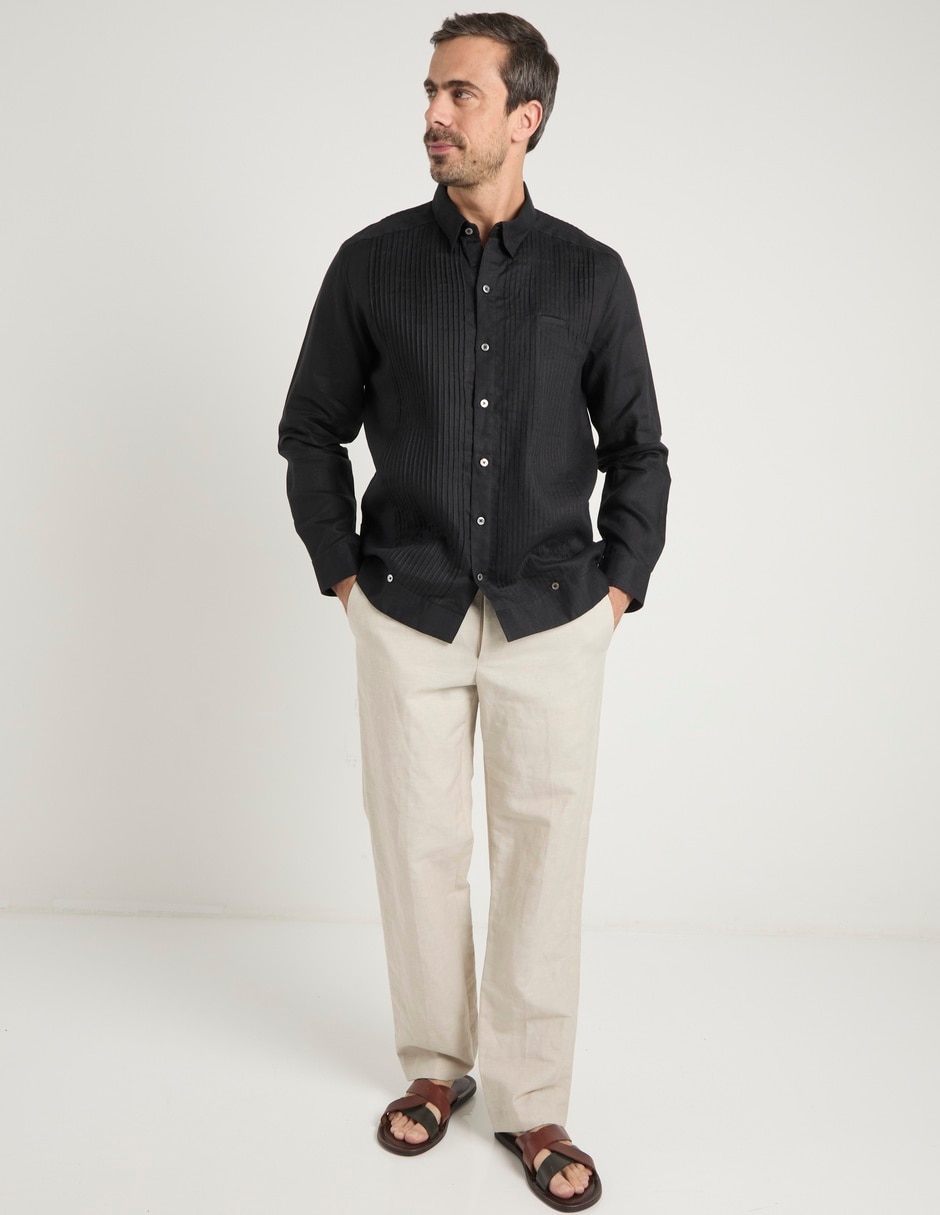 Guayabera manga larga para hombre 3
