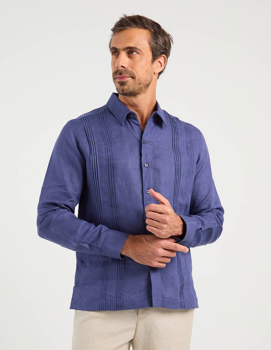 Guayabera manga larga para hombre 2