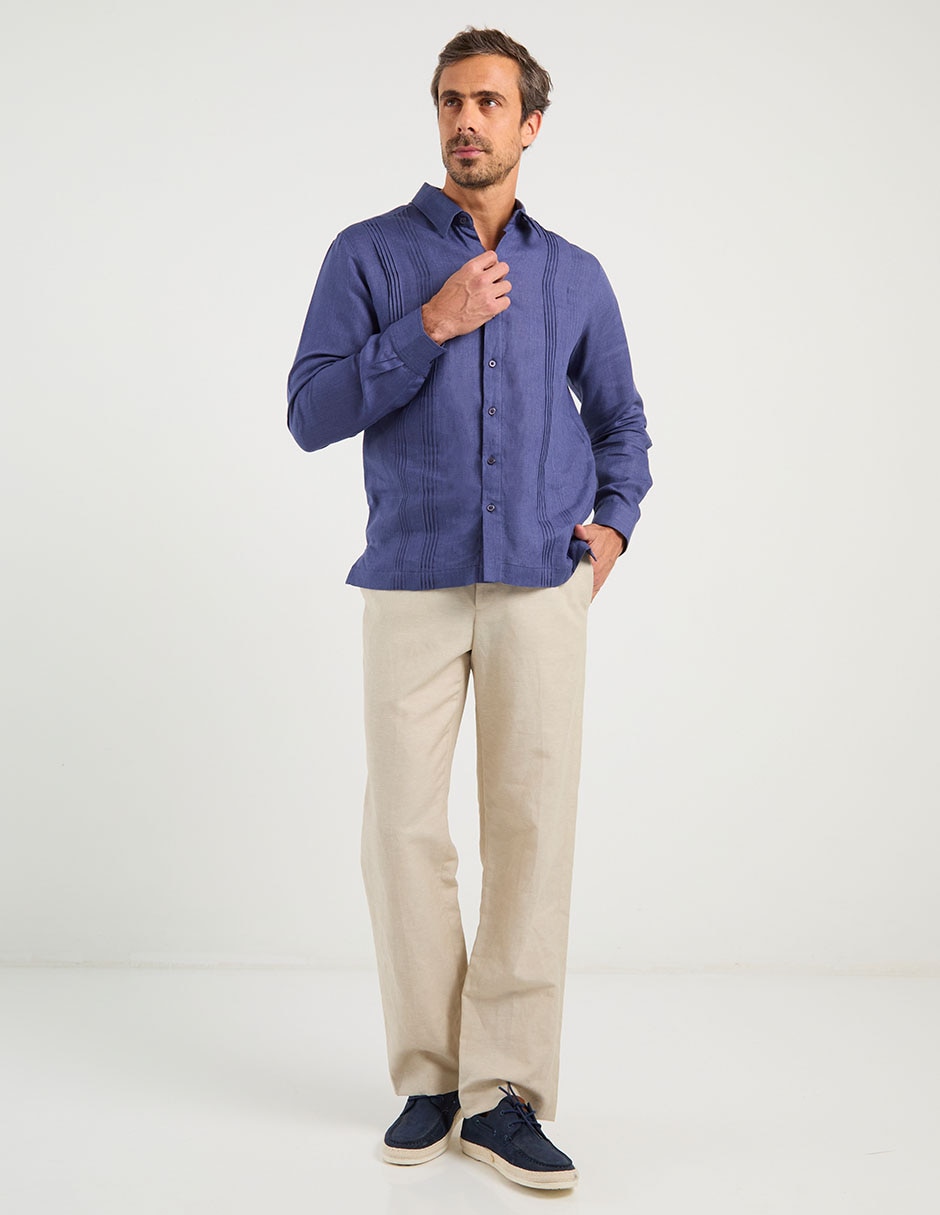 Guayabera manga larga para hombre 3