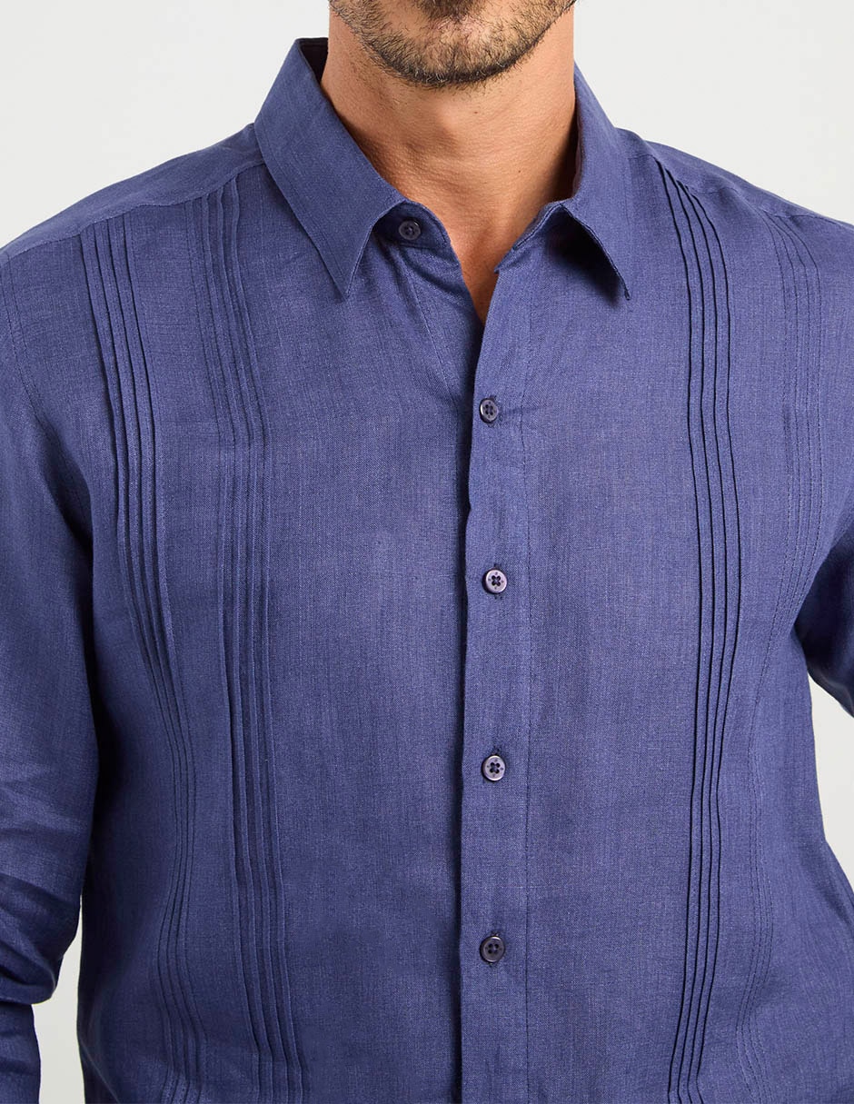 Guayabera manga larga para hombre 4