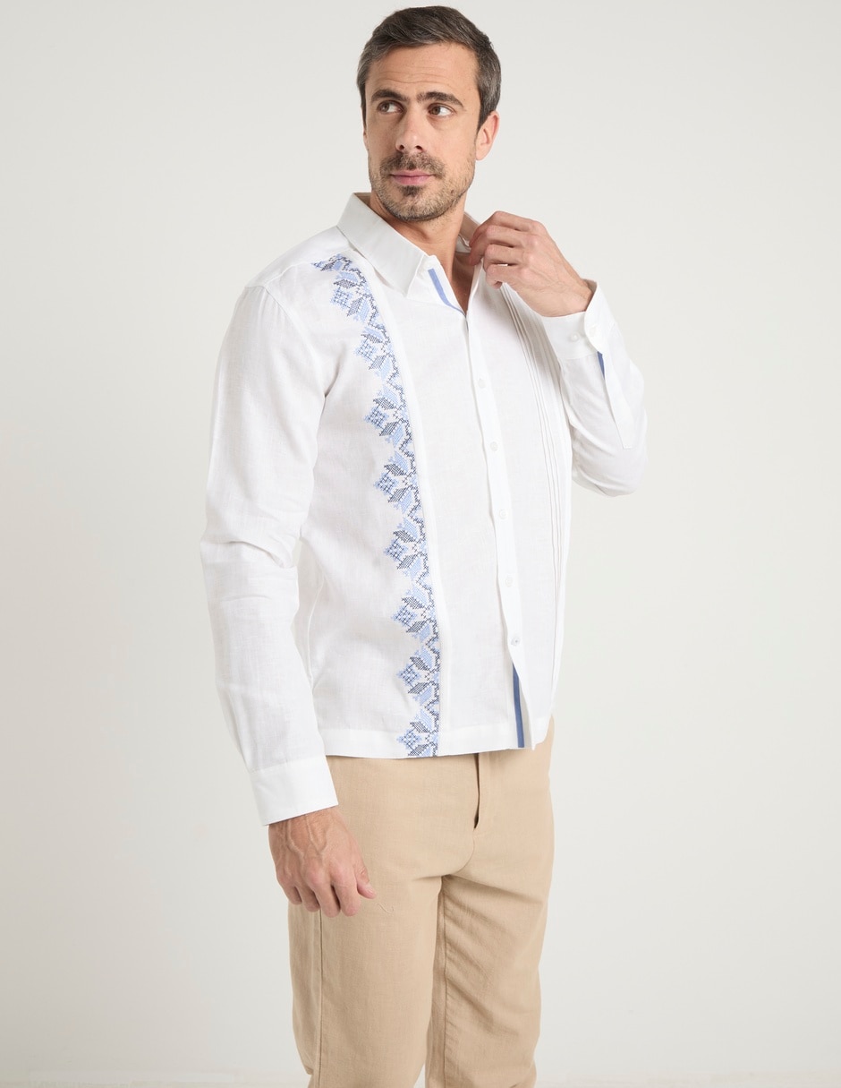 Guayabera manga larga para hombre