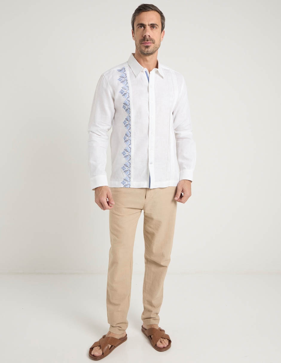 Guayabera manga larga para hombre 3