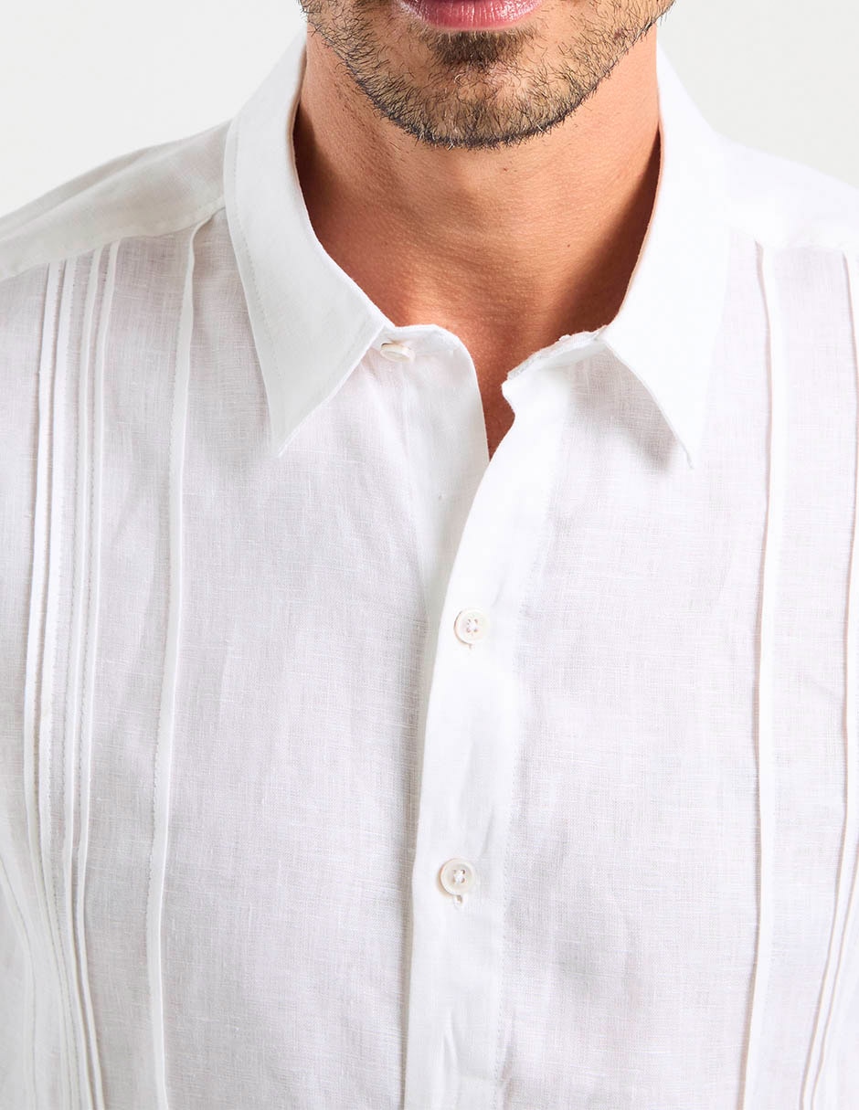 Guayabera manga larga para hombre 4