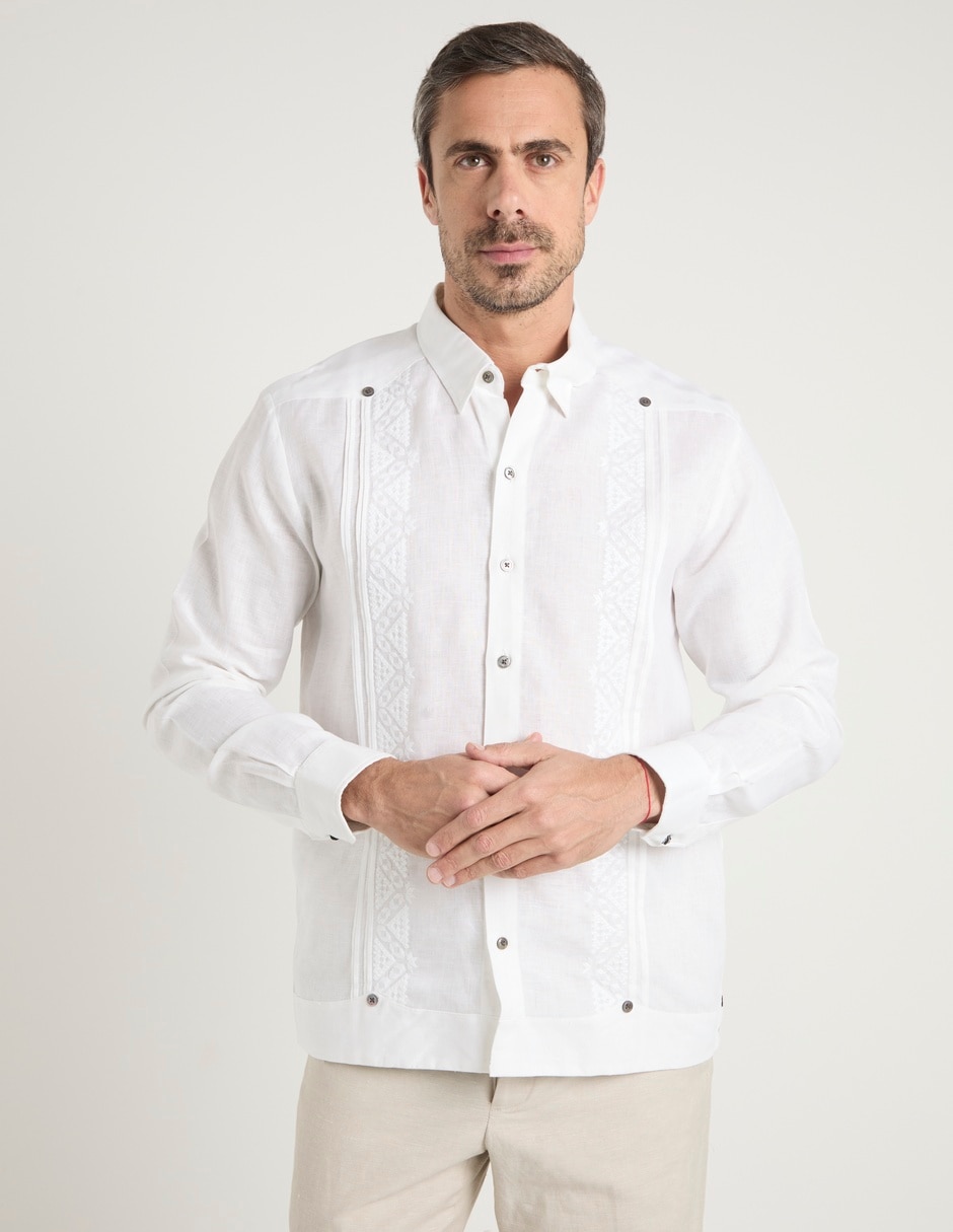 Guayabera manga larga para hombre 2