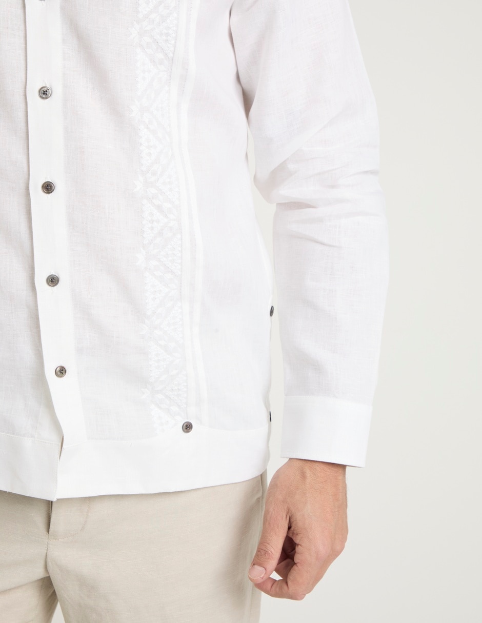 Guayabera manga larga para hombre 5