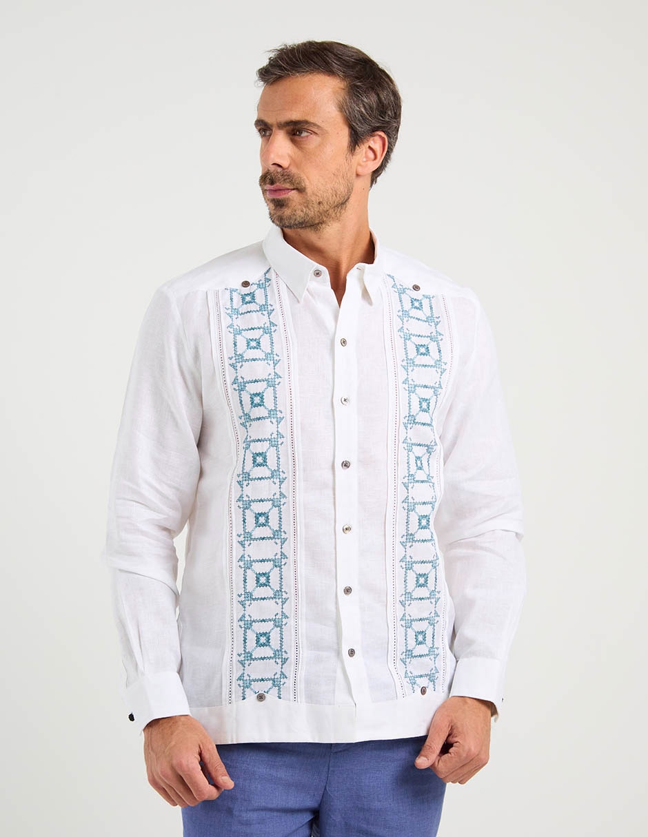 Guayabera manga larga para hombre 2