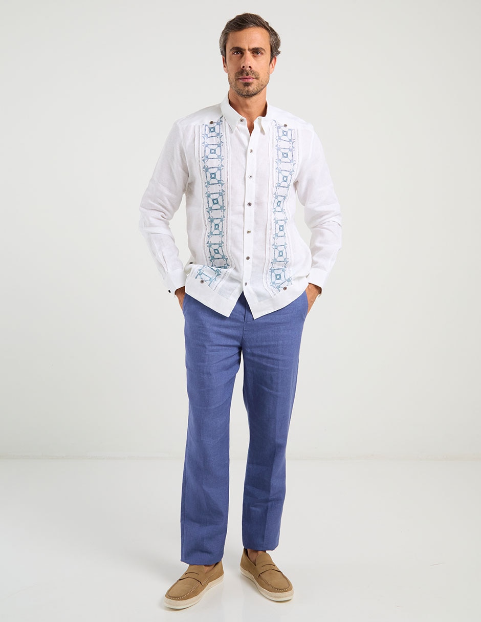 Guayabera manga larga para hombre 3