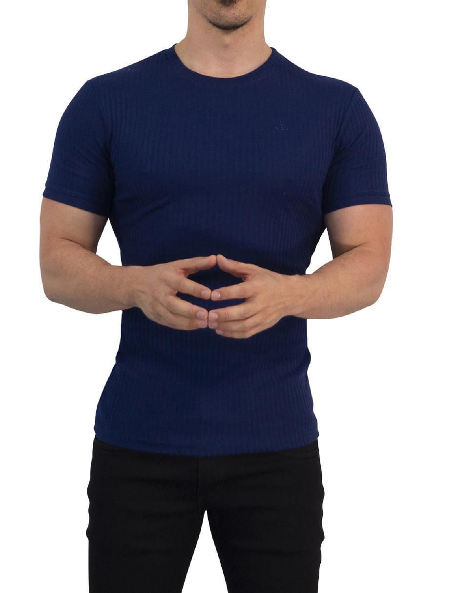 Playera John Leopard Ribbed cuello redondo para hombre
