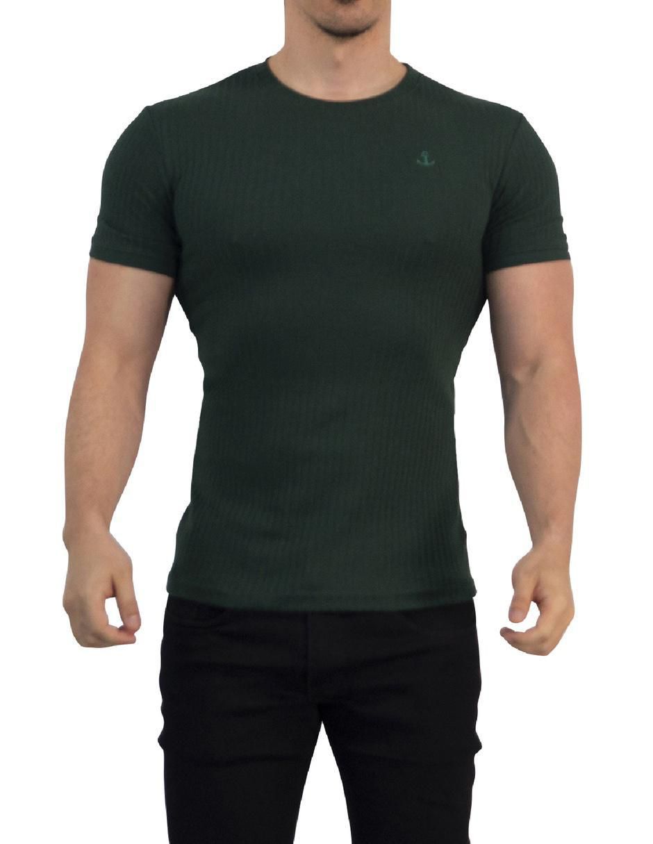 Playera ribbed cuello redondo para hombre Playera ribbed cuello redondo para hombre