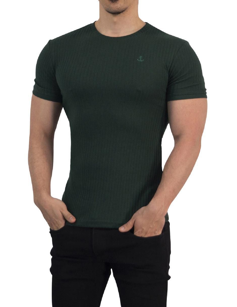 Playera ribbed cuello redondo para hombre 3