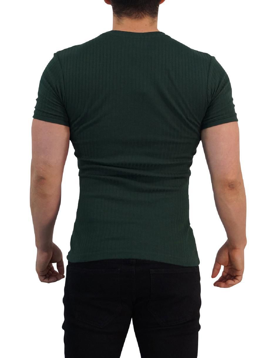 Playera ribbed cuello redondo para hombre 4