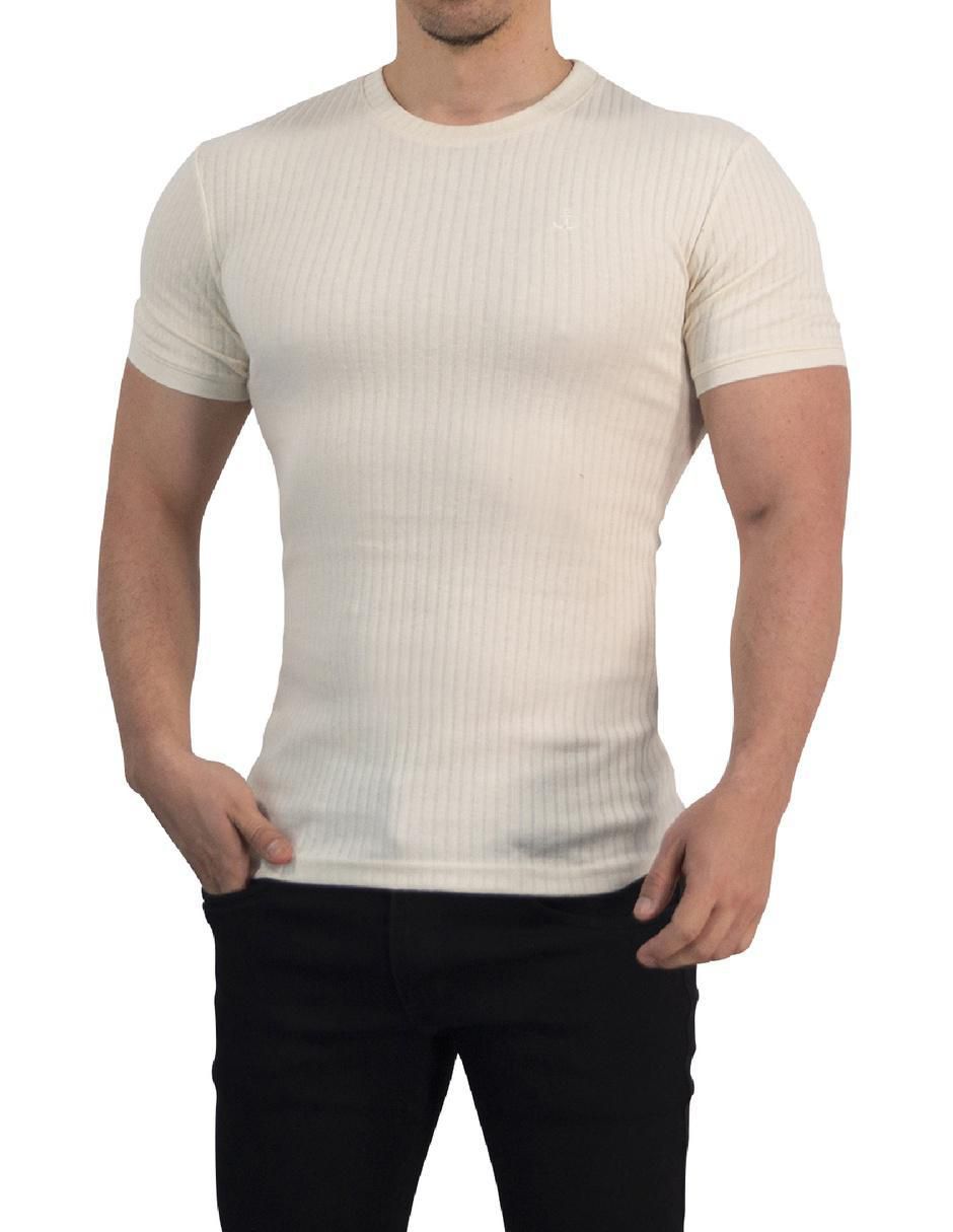 Playera ribbed cuello redondo para hombre Playera ribbed cuello redondo para hombre