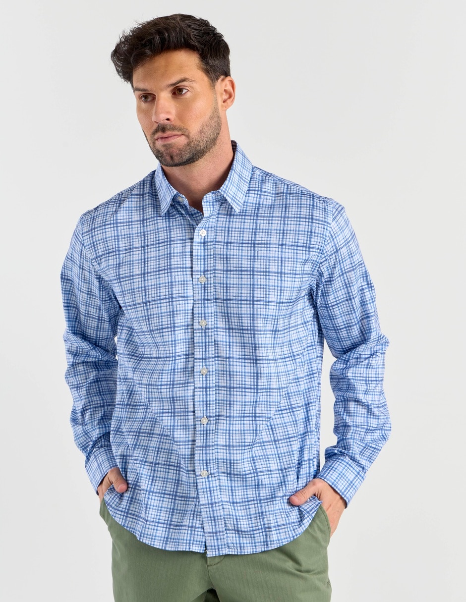 Camisa casual manga larga para hombre
