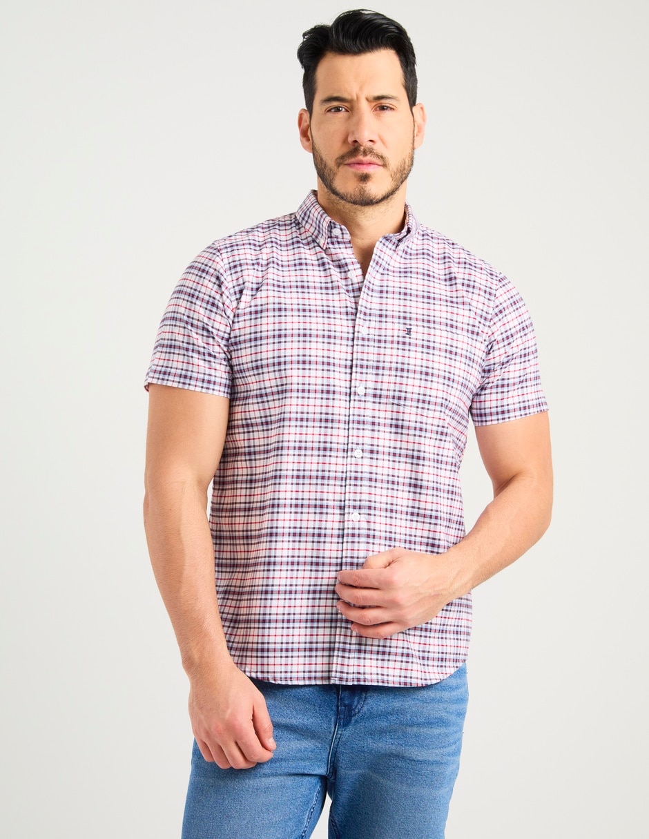 Camisa casual de algodón manga corta para hombre