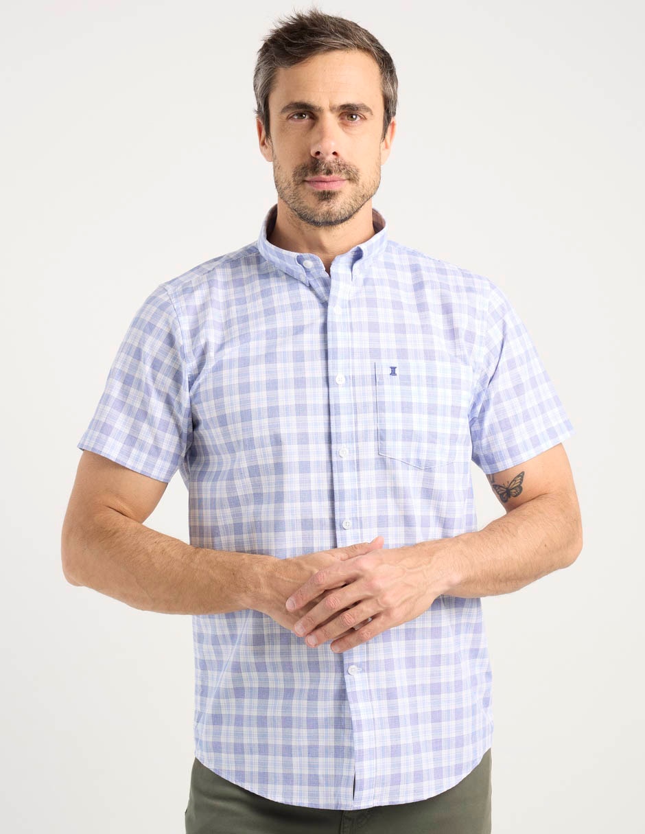 Camisa casual de algodón manga corta para hombre Camisa casual de algodón manga corta para hombre