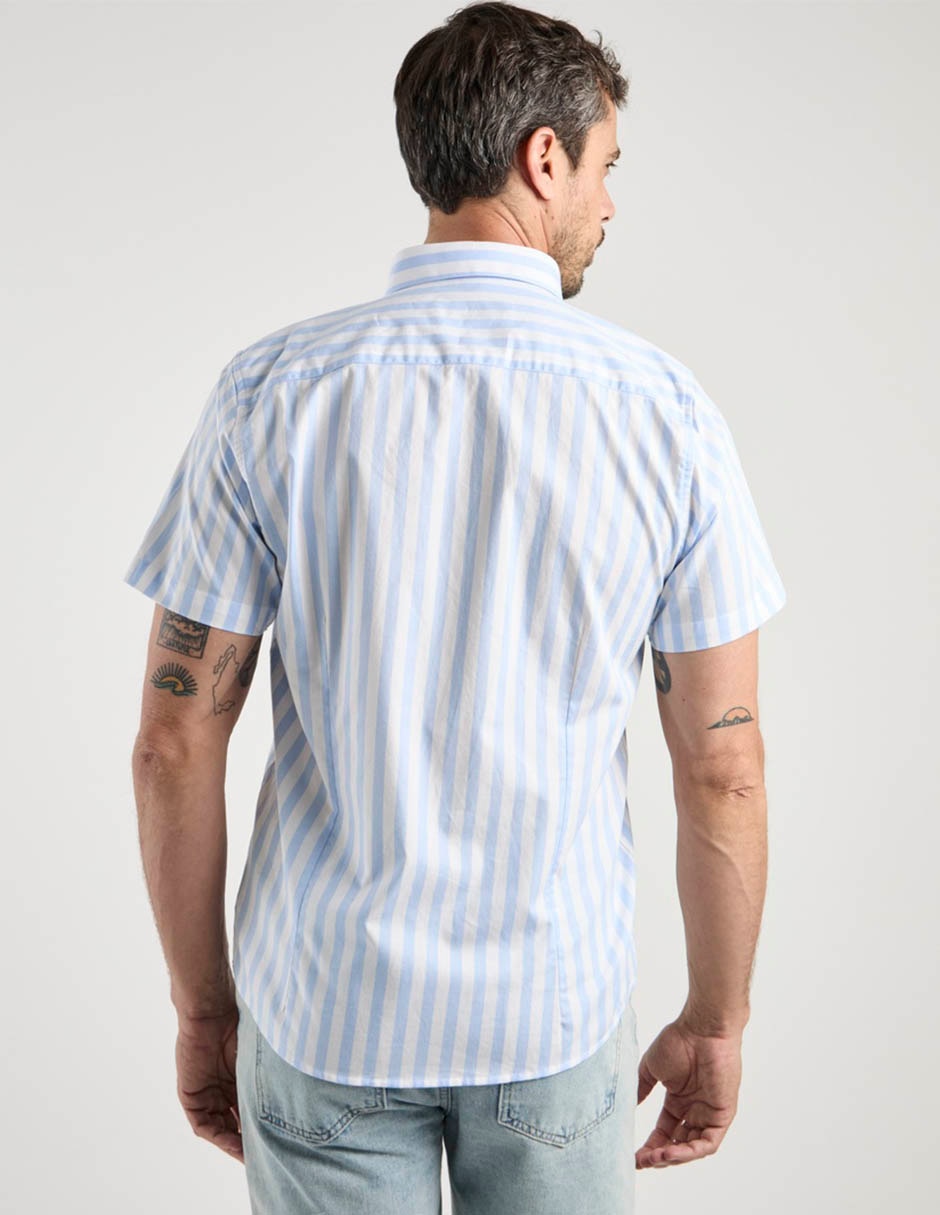 Camisa casual de algodón manga corta para hombre 6