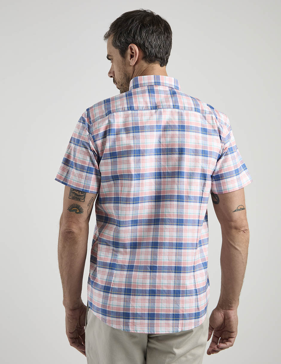 Camisa casual de algodón manga corta para hombre 6