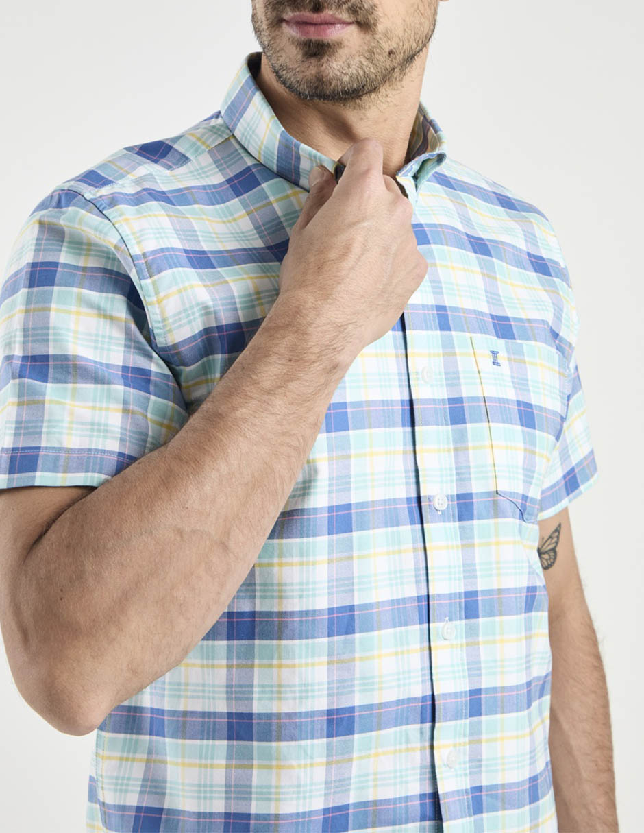Camisa casual de algodón manga corta para hombre 4