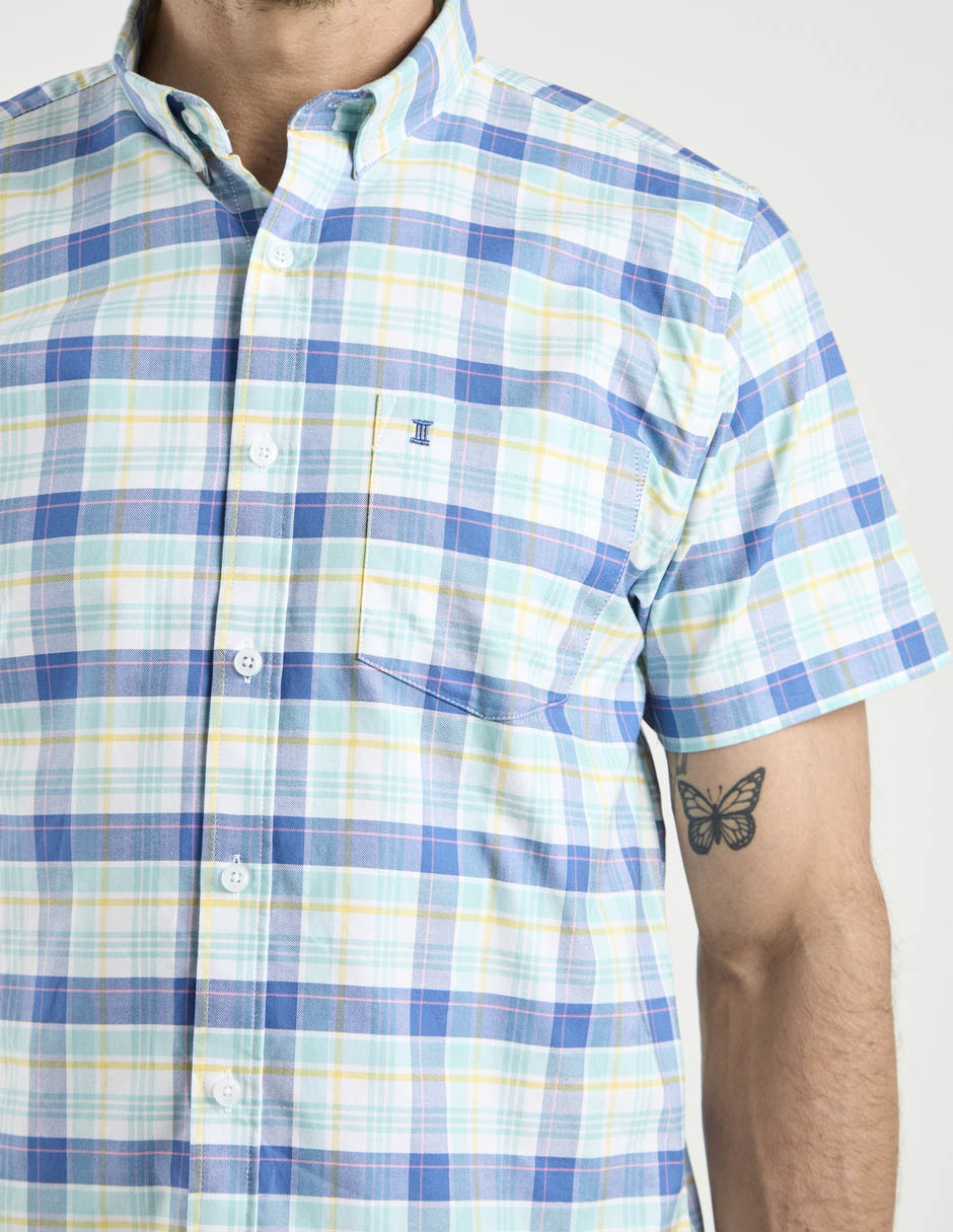 Camisa casual de algodón manga corta para hombre 5