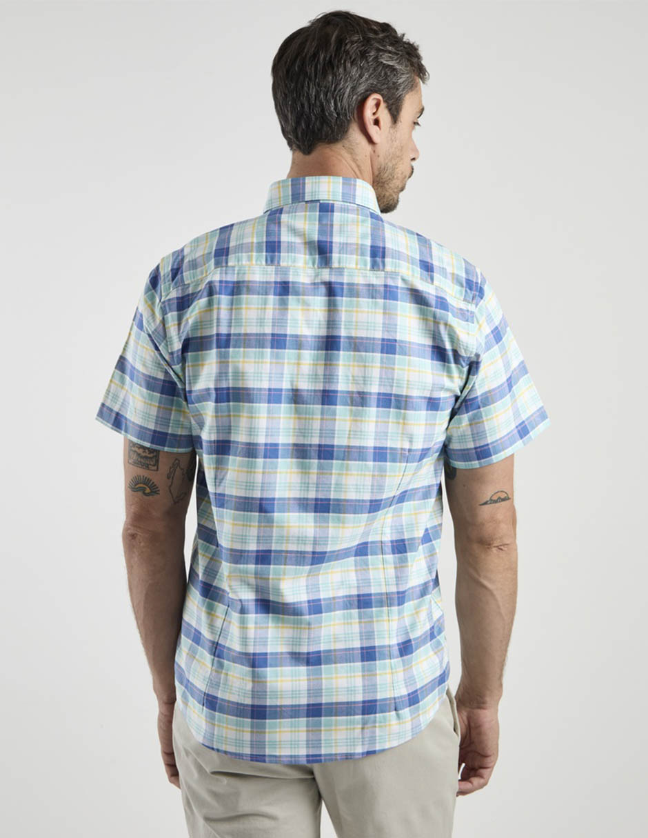 Camisa casual de algodón manga corta para hombre 6