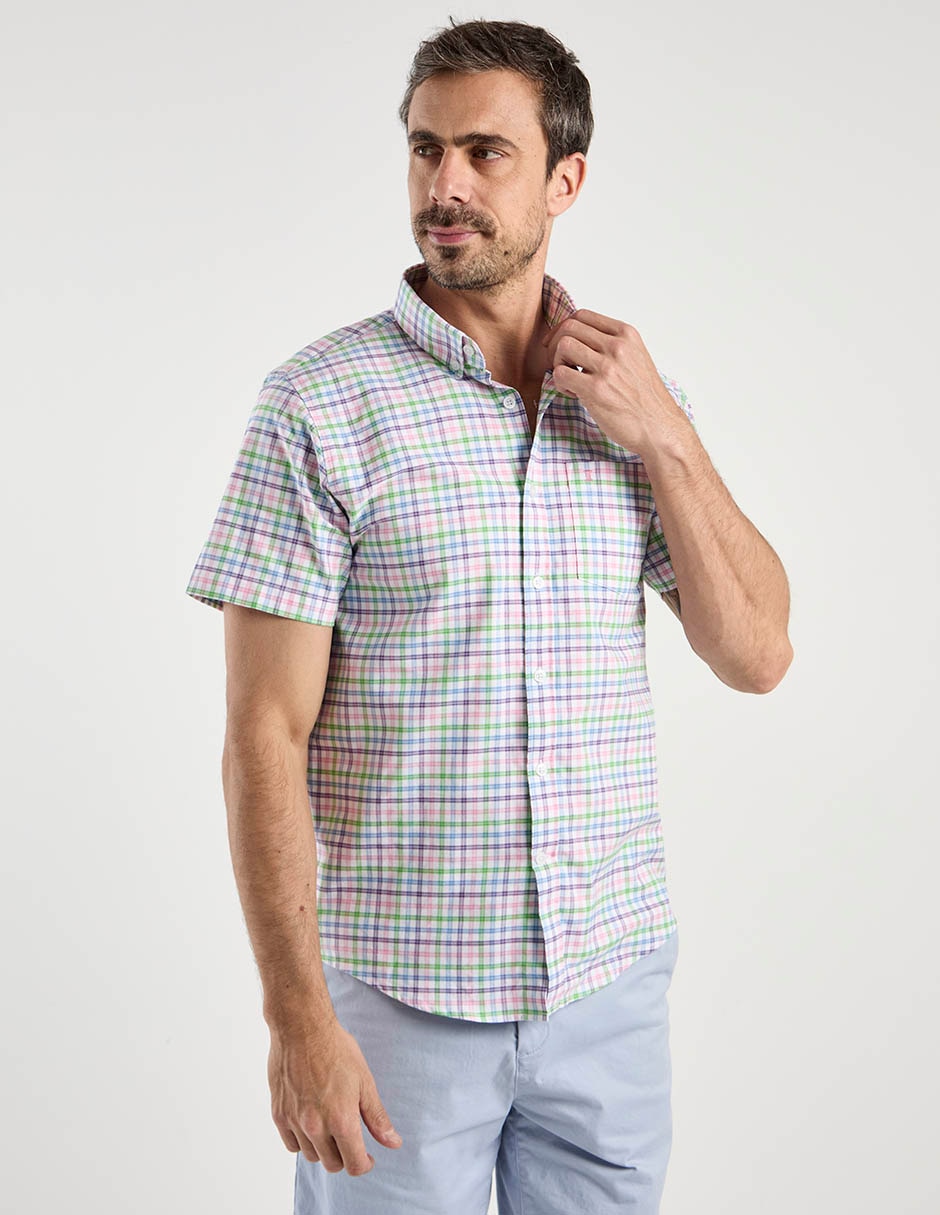 Camisa casual de algodón manga corta para hombre Camisa casual de algodón manga corta para hombre