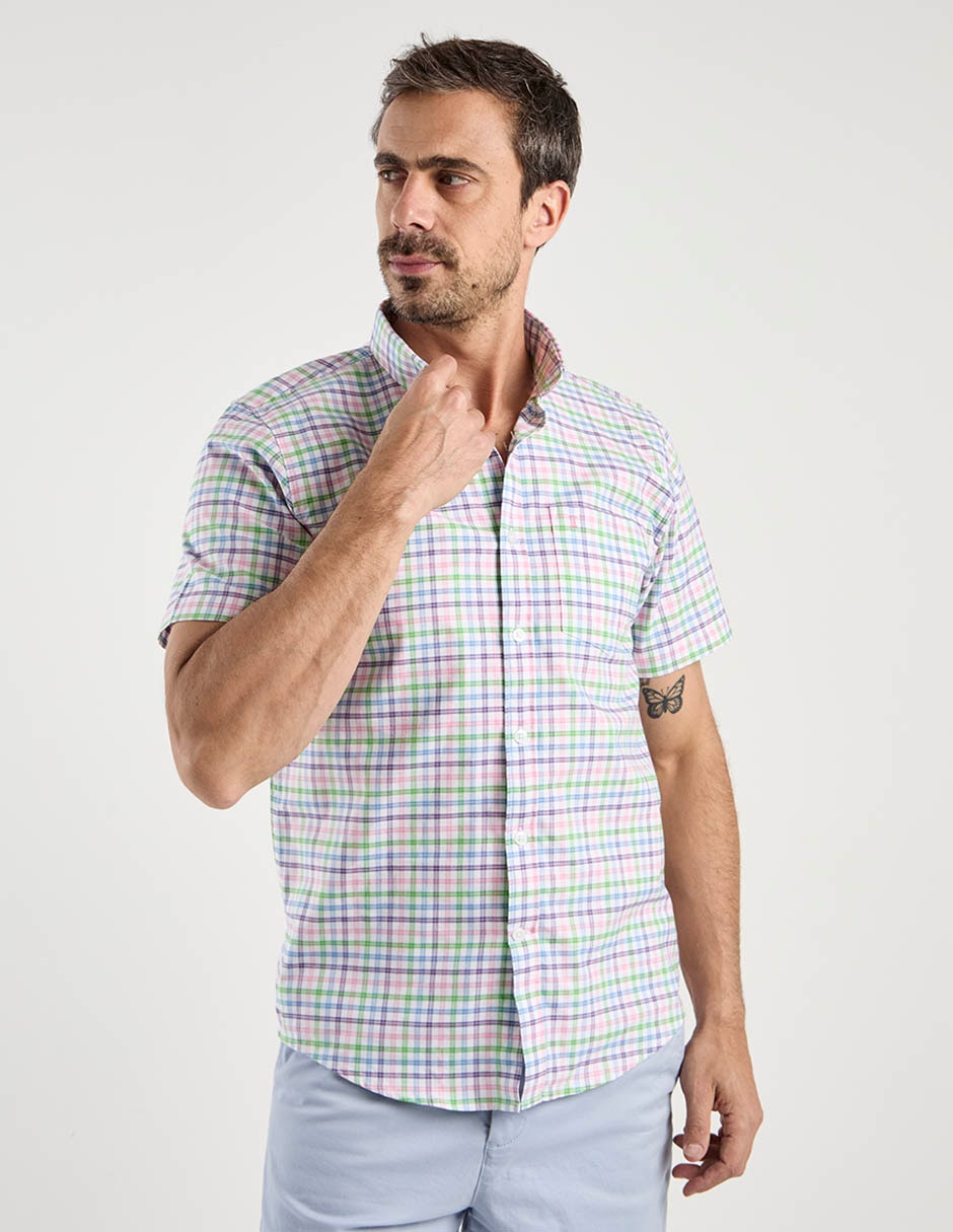 Camisa casual de algodón manga corta para hombre 2