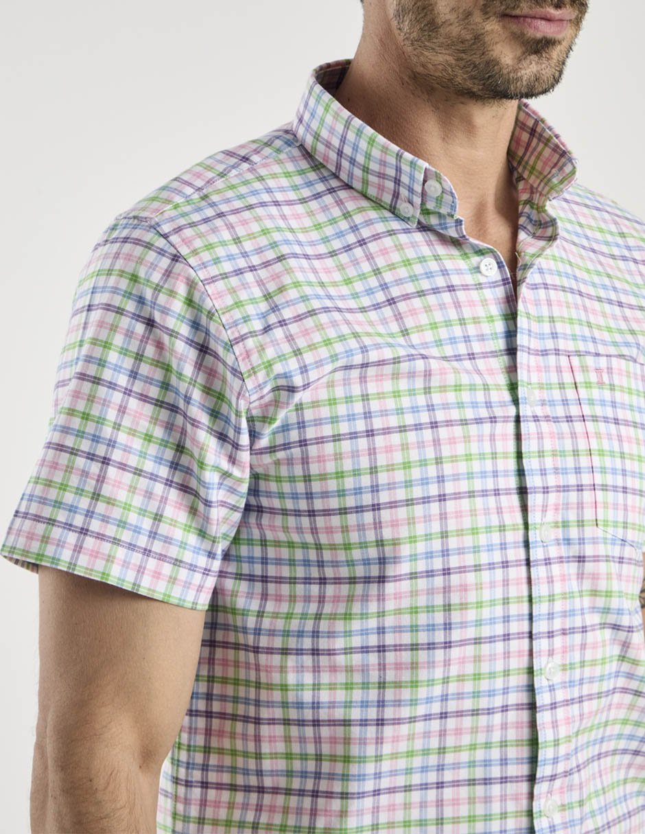 Camisa casual de algodón manga corta para hombre 5