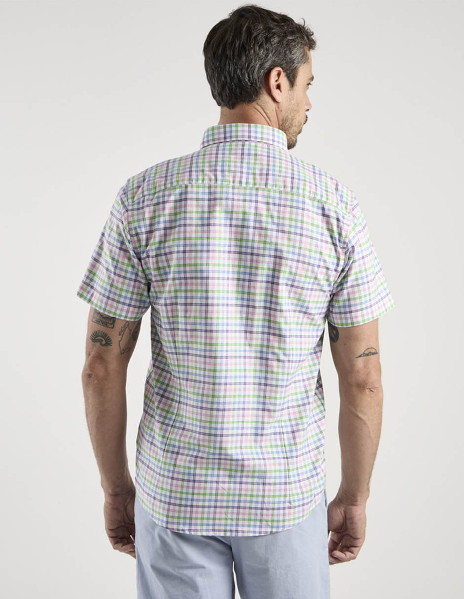 Camisa casual de algodón manga corta para hombre 6