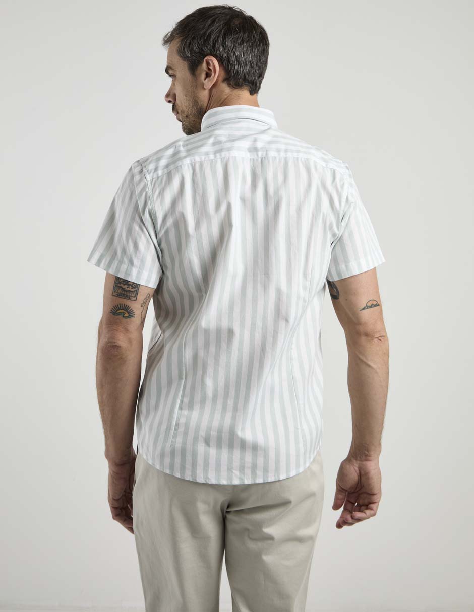 Camisa casual de algodón manga corta para hombre 6