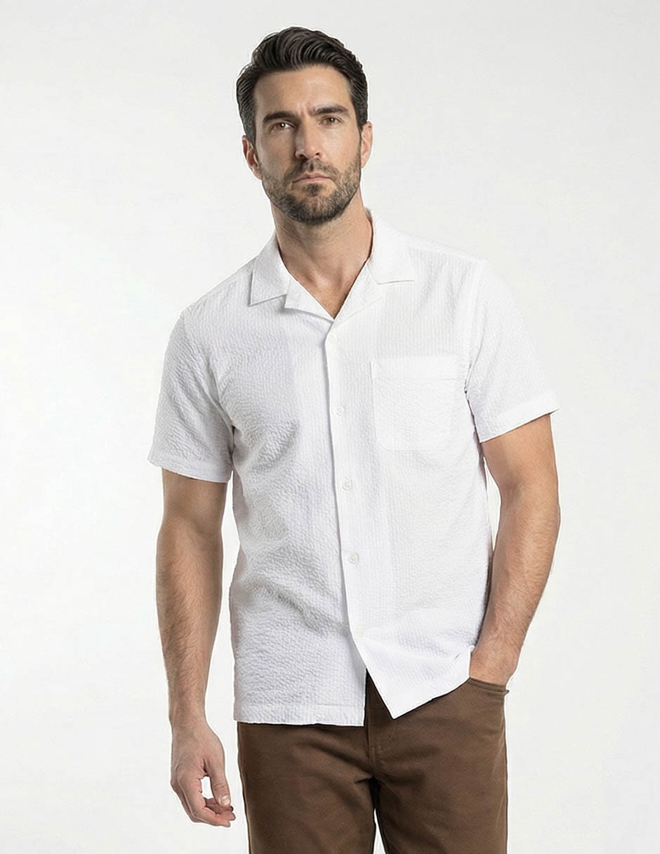 Camisa casual de algodón manga corta para hombre Camisa casual de algodón manga corta para hombre