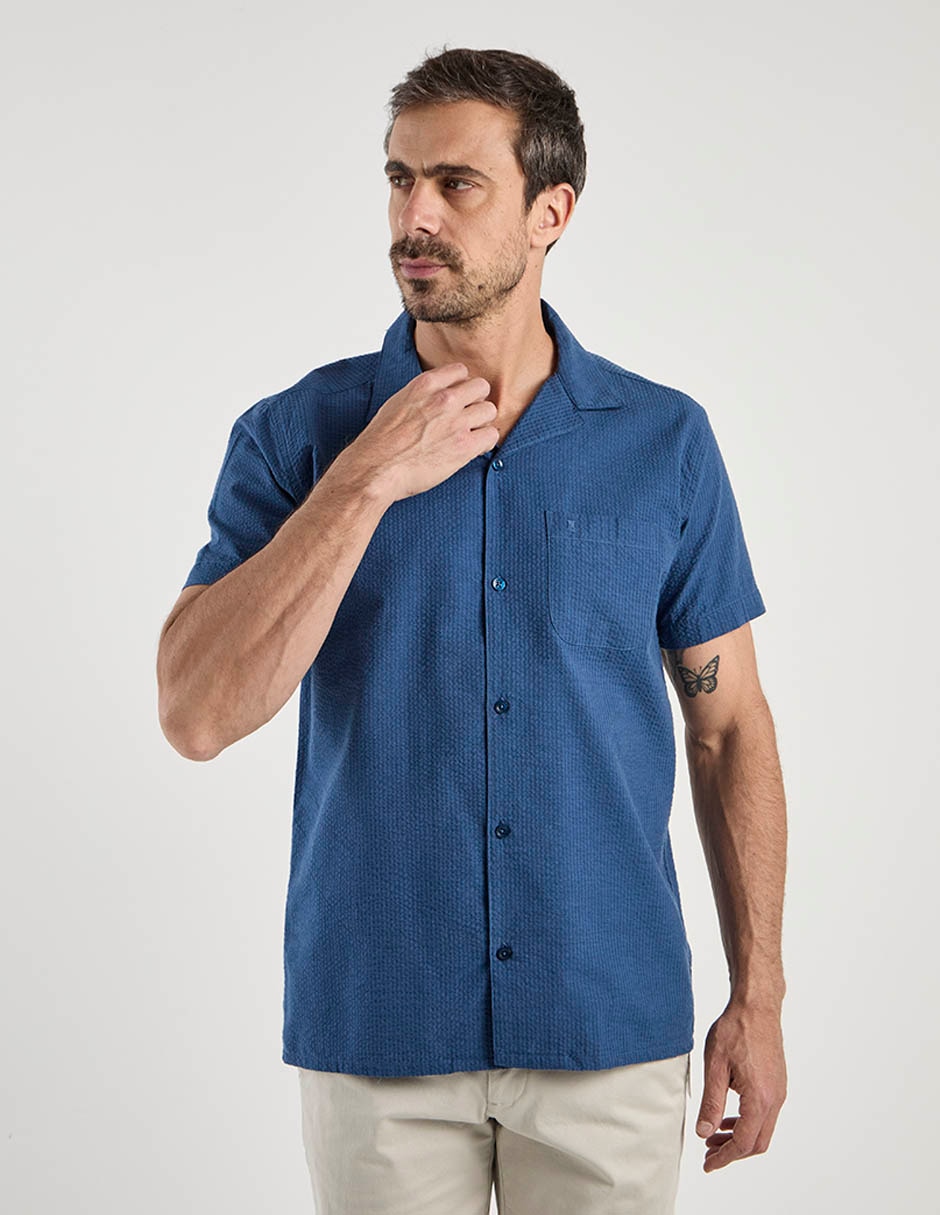 Camisa casual de algodón manga corta para hombre 2