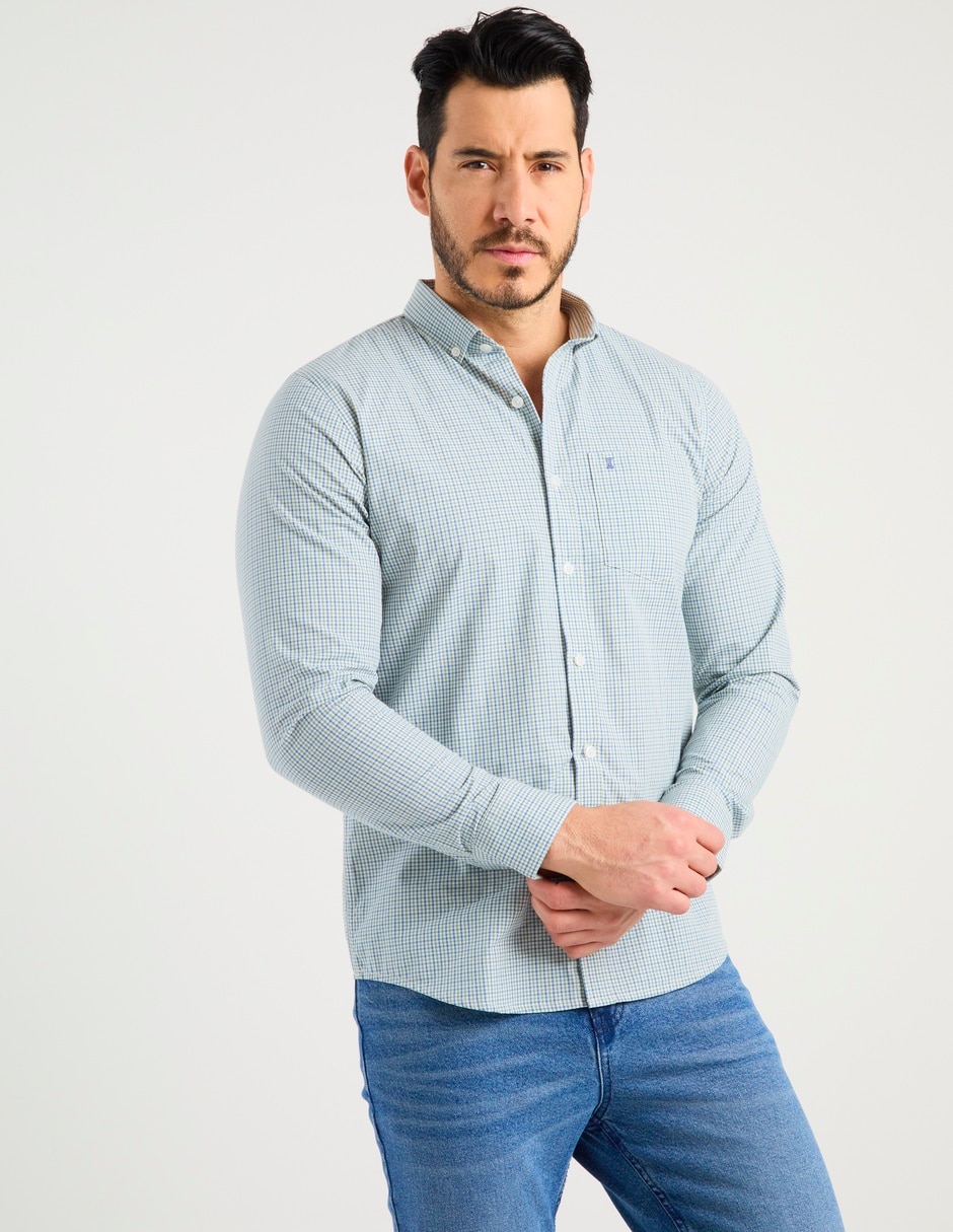 Camisa casual de algodón manga larga para hombre Camisa casual de algodón manga larga para hombre