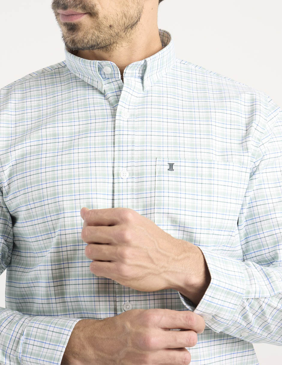 Camisa casual de algodón manga larga para hombre 4