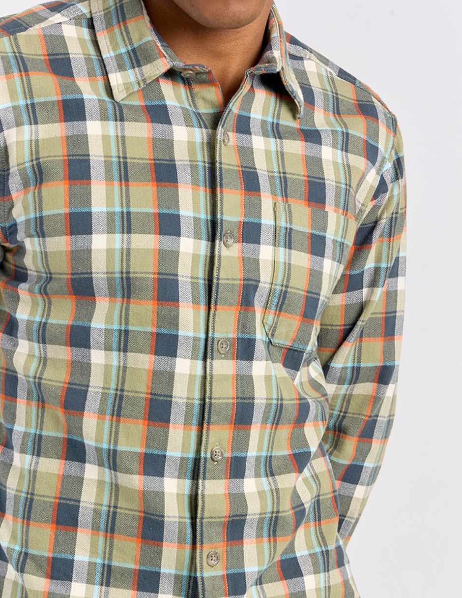 Camisa casual de algodón manga larga para hombre 4