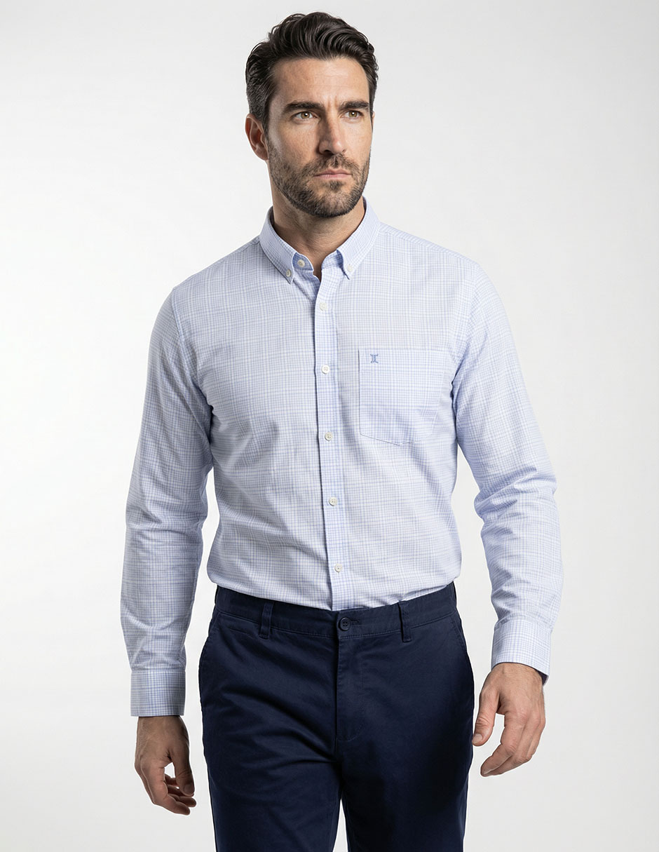 Camisa casual de algodón manga larga para hombre Camisa casual de algodón manga larga para hombre