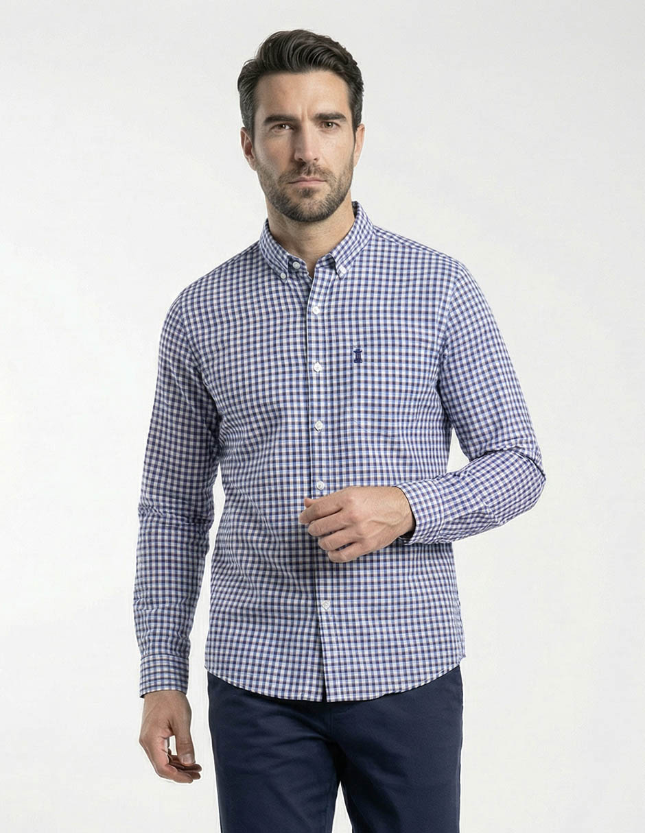 Camisa casual de algodón manga larga para hombre Camisa casual de algodón manga larga para hombre