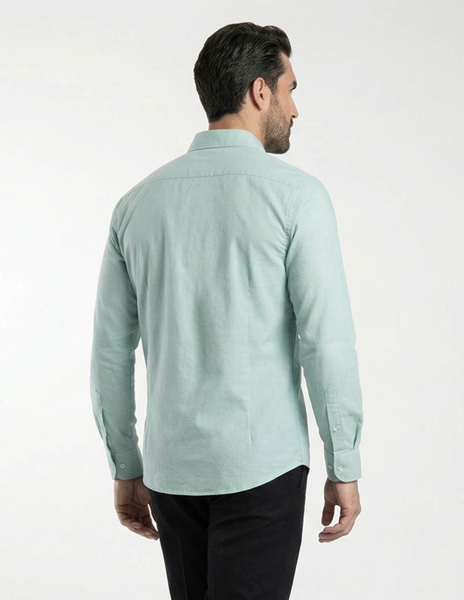 Camisa casual de algodón manga larga para hombre 2