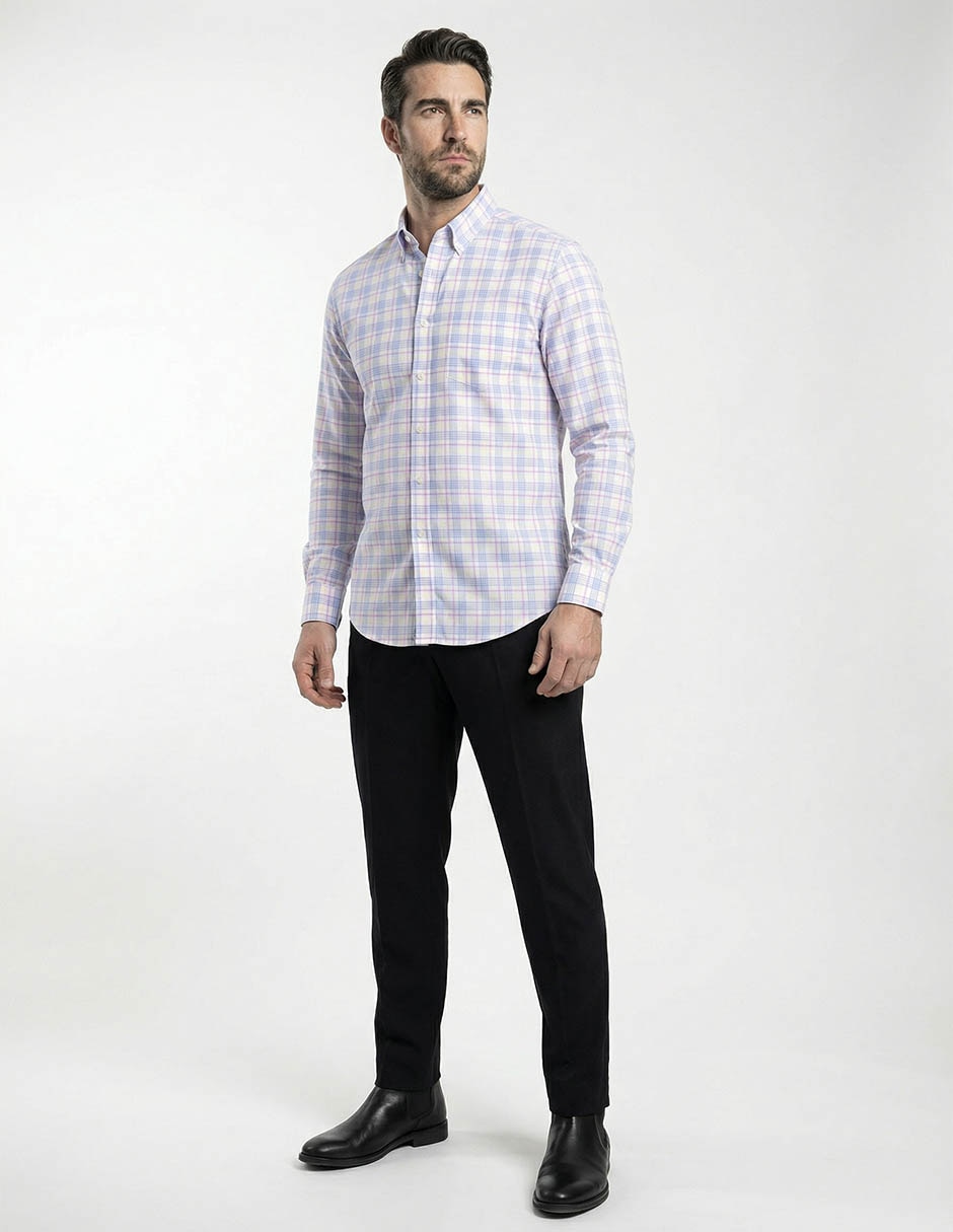Camisa casual de algodón manga larga para hombre 3