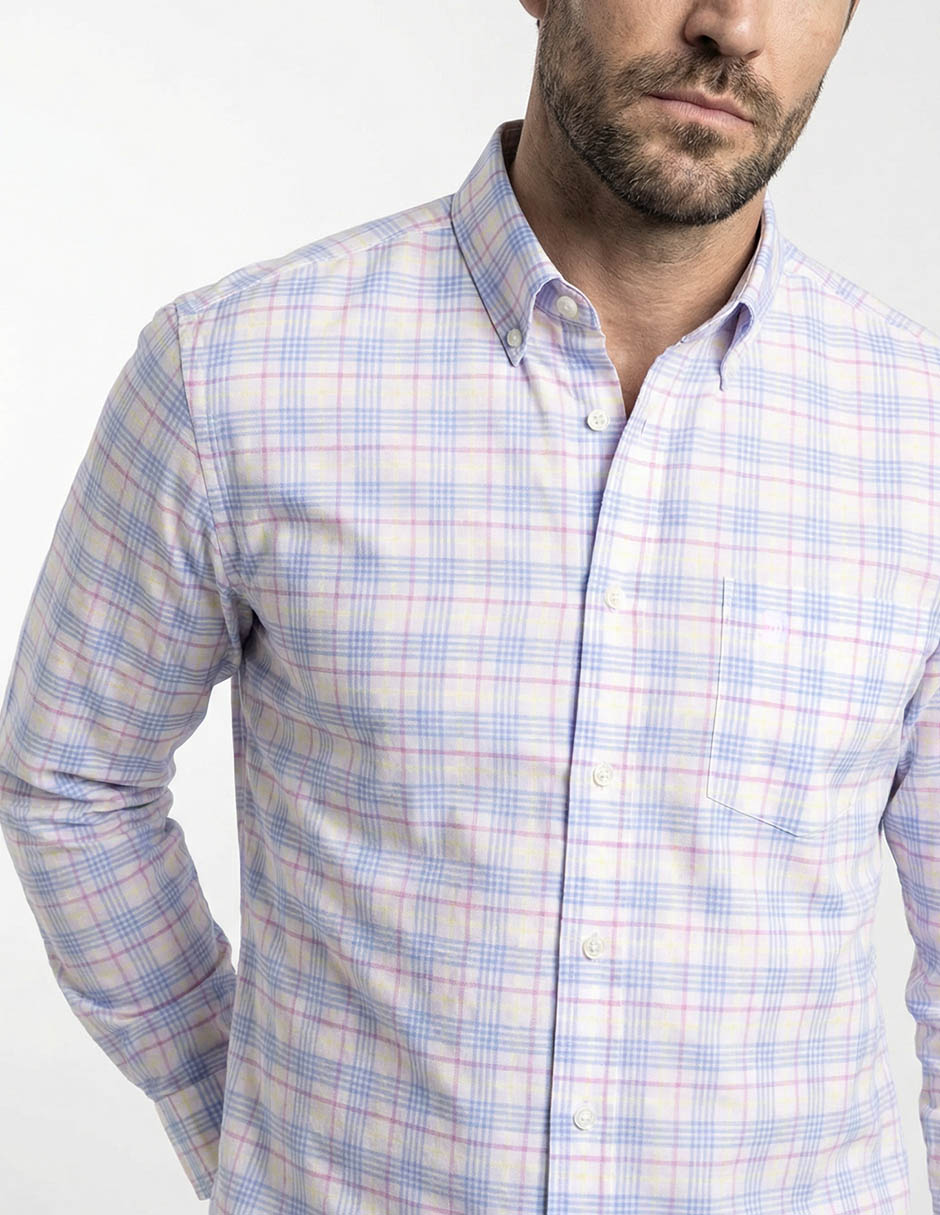 Camisa casual de algodón manga larga para hombre 5
