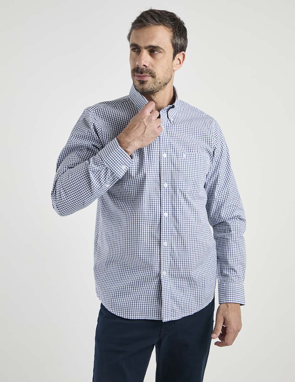 Camisa casual de algodón manga larga para hombre Camisa casual de algodón manga larga para hombre