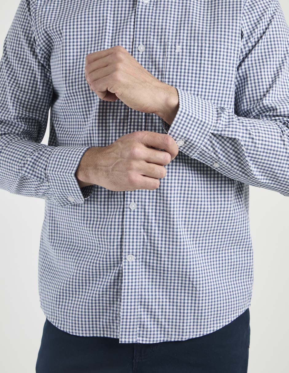 Camisa casual de algodón manga larga para hombre 5