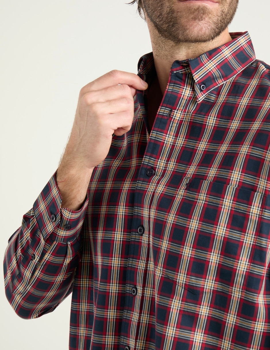 Camisa casual de algodón manga larga para hombre 4