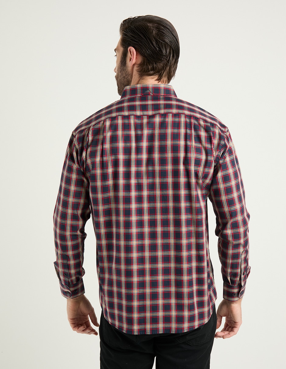 Camisa casual de algodón manga larga para hombre 6