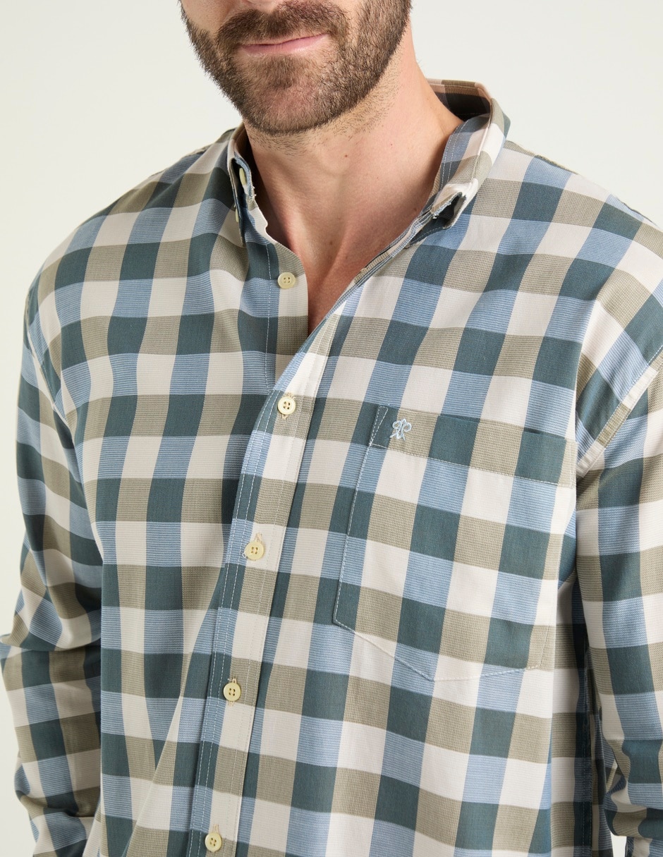 Camisa casual manga larga para hombre 4