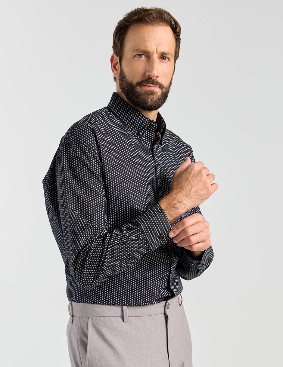 Camisa casual de algodón manga larga para hombre Camisa casual de algodón manga larga para hombre