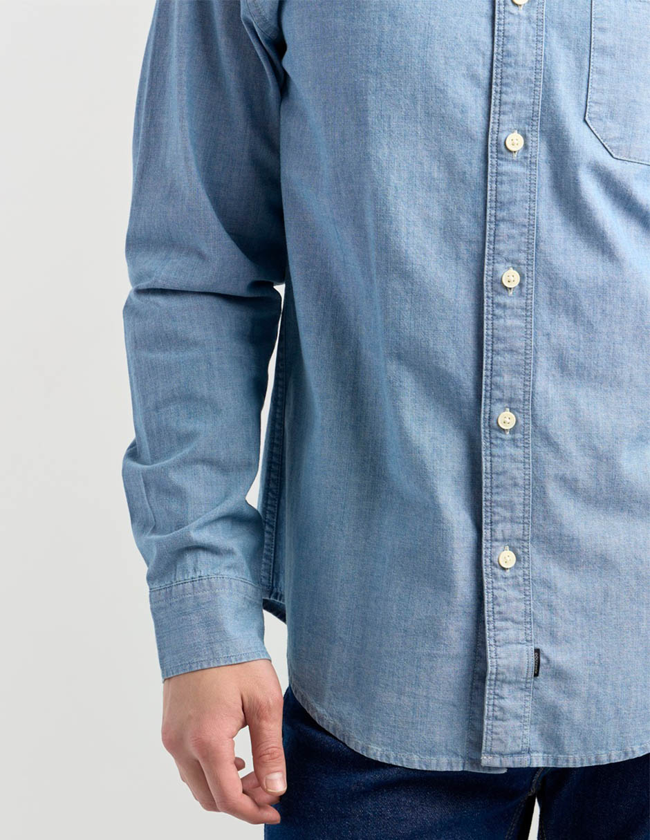 Camisa casual de algodón manga larga para hombre 5